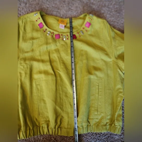 Ruby Rd. Lime Green Jacket Blazer - Picture 14 of 14